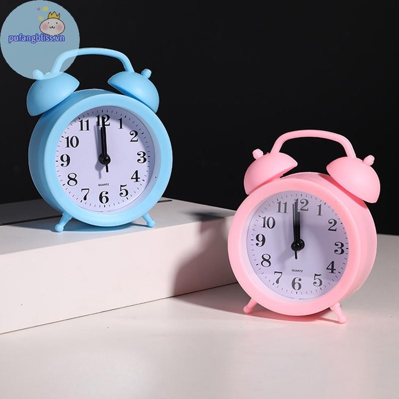Pufangbliss Đồng Hồ Đôi Đồng Hồ Chính Xác Thời Gian Hoạt Động Tròn Đầu Giường Để Bàn Đồng Hồ Báo Thức Dễ Thương Trẻ Em Quà Tặng VN