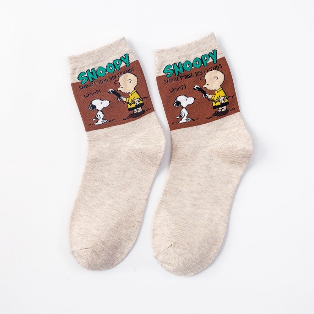 Tất Hoạt Hình Snoopy Ống Giữa Phong Cách Mới Cặp Đôi Hàn Quốc Cotton Hợp Thời Trang | BigBuy360 - bigbuy360.vn