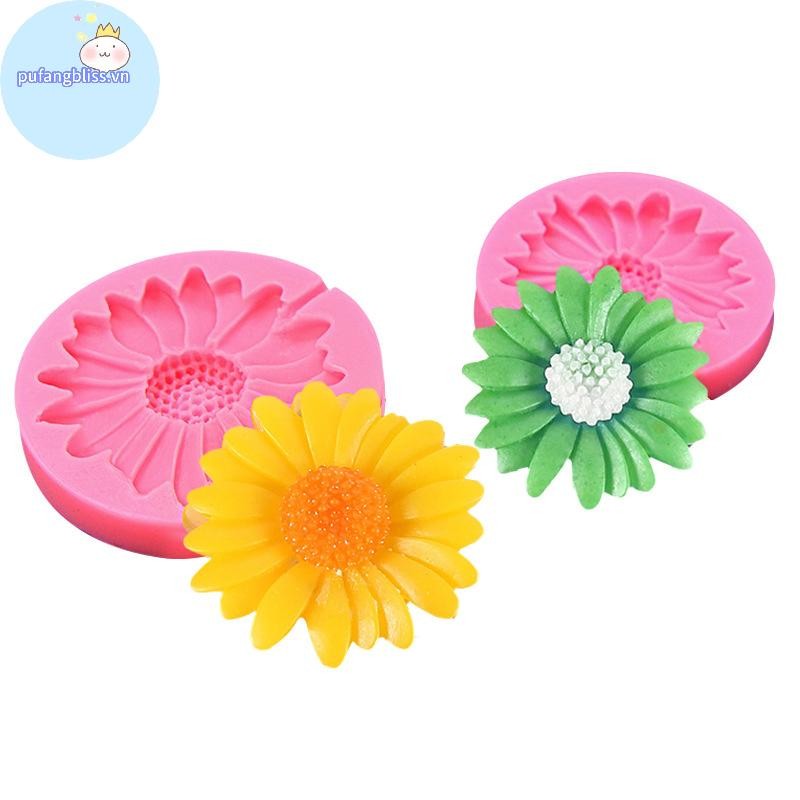 Pufangbliss Hoa Khuôn Silicon DIY Trang Sức Casg 3D Hình Hoa Nhựa Dính Khuôn Xà Phòng Làm Thủ Công Khuôn Trang Trí Nhà VN