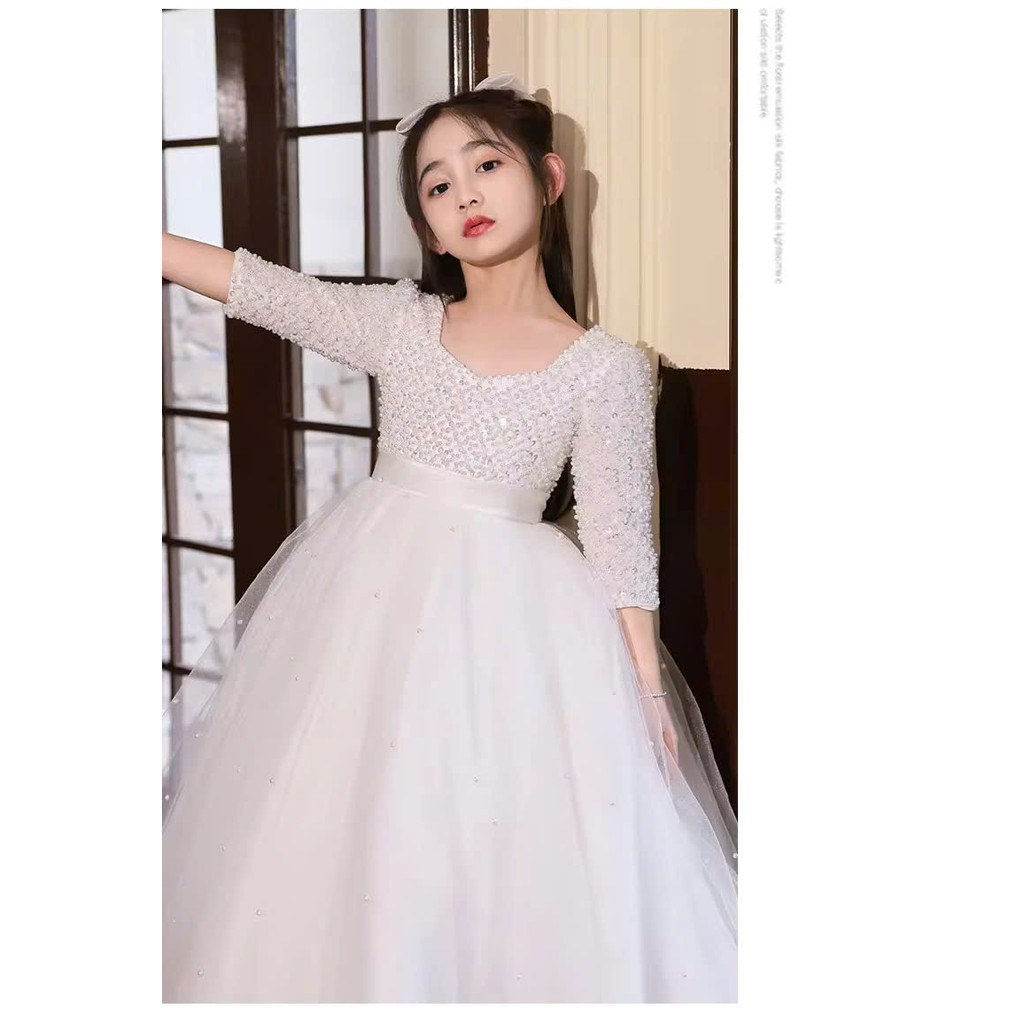 váy công chúa bé gái , đầm cho bé gái 1 tuổi đến 12 tuổi dáng dài đính hột ô vuông lấp lánh ( mã 058 )