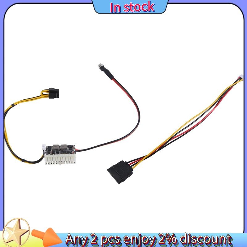 Còn hàng-Công suất cao 300W 12V DC5.5X2.5MM Đầu vào DC-ATX PSU Pico ATX Switch Khai thác PSU 24Pin MINI ITX DC ATX Bộ nguồn PC 12V 300W