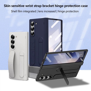 Skin Feel Matte Silicone Dành Cho Samsung Galaxy Z Fold6 5G Fold 6 5 4 3 5G PC Dây Đeo Tay Dây Đeo Cổ Tay Chân Đế Chống Vân Tay Bao