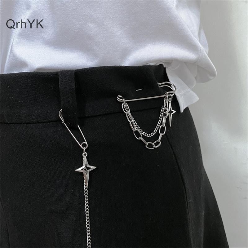 Nhà Máy Thời Trang Phong Cách Hàn Quốc Dây Xích Kim Loại Thổ Cẩm Cho Nữ Phù Hợp Với Trang Trí sel Kim Loại Dây Xích Hạt Pin Vải Trang Sức Phụ Kiện QrhYK