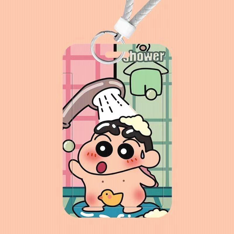 Bìa đựng hoạt hình Shin-chan cho học sinh: bảo vệ thẻ ăn, xe buýt, ID, ngân hàng
