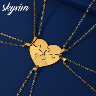 Skyrim Nam Nữ Vòng Cổ 5 Cái / bộ Kết Hợp Tình Yêu Xếp Hình Mặt Dây Chuyền Trang Sức Thời Trang