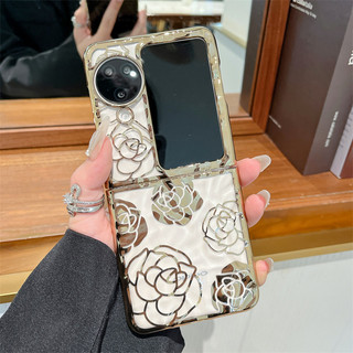 Ốp điện thoại gấp cho Oppo Find N2 N3 Flip Mạ điện xếp li vòng tay hoa hồng vỏ điện thoại tpu cứng