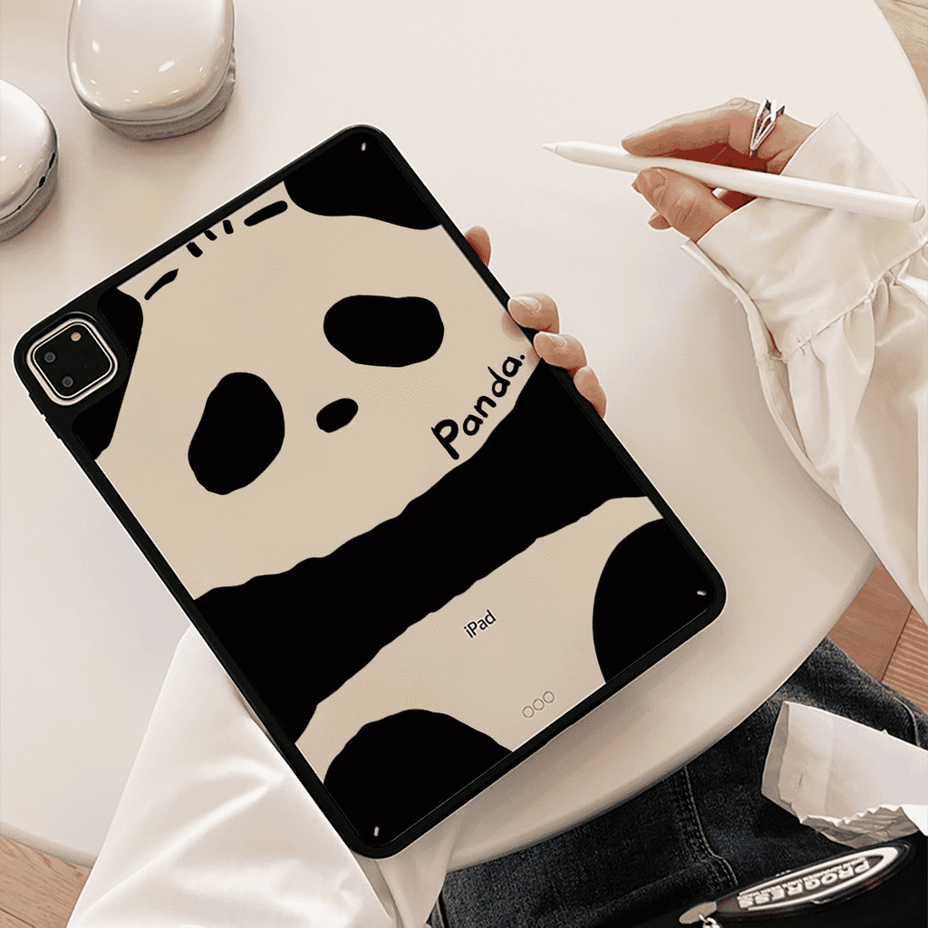 Vỏ Acrylic Cứng Họa Tiết Gấu Trúc Dễ Thương Tương Thích Với IPad 7 8 9 10th Air3 Air4 Air5 Air6 Air 11 M2 2024 10.9 "Pro10.5 10.2" Pro11 2018 2020 2021 A16 M4 2024