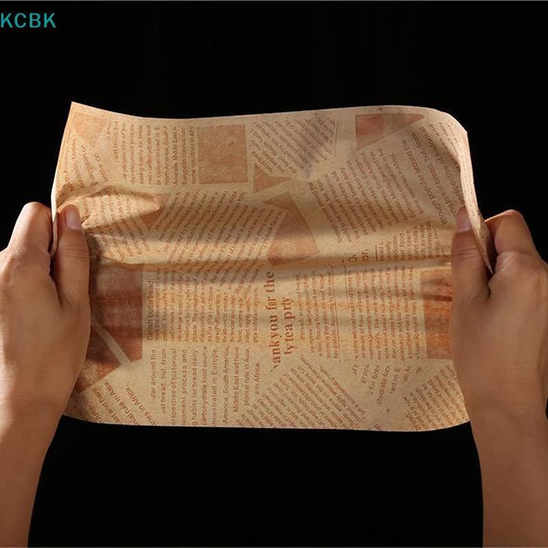 [Kc] 50 / 100 Giấy Chống Dầu Để Gói Bao Bì Bánh Mì Burger Chiên Thực Phẩm Chiên Chiên Đĩa Giấy Nướng Không Khí Thảm Phụ Kiện [BK]