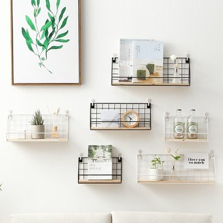 Kệ DánTường Để Đồ,Trang Trí Nhà Cửa ,Decor Phòng, Kệ Sắt Đáy Gỗ, Giá Treo Tường  Đa Năng Tặng Đinh, Miếng Dán SUNND