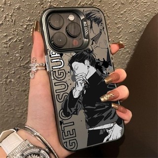 Anime Jujutsu Kaisen Gojo Satoru Ryomen Ốp Lưng Cho Iphone 16 15 14 13 12 11 Pro Max 16 Plus Vỏ Điện Thoại Cứng Acrylic Laser IMD Armor Chống Sốc In Mờ