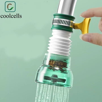 Đầu vòi lọc nước COOLCELLS, Bộ lọc vòi nước tiết kiệm 360 độ, Máy lọc vòi có thể điều chỉnh xoay đa năng chống bắn nước gia đình