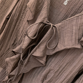 Phong Cách Hàn Quốc Nữ Voan Ruffle Ren Áo Sơ Mi Tay Dài