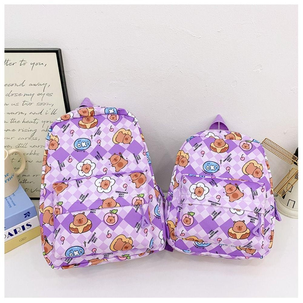 Túi đi học HOBBYIN, Ba lô Capybara Capybara cỡ S / L, Túi đeo vai bằng Nylon chất lượng cao Túi đeo vai giảm đau dung tích lớn trở lại trường học