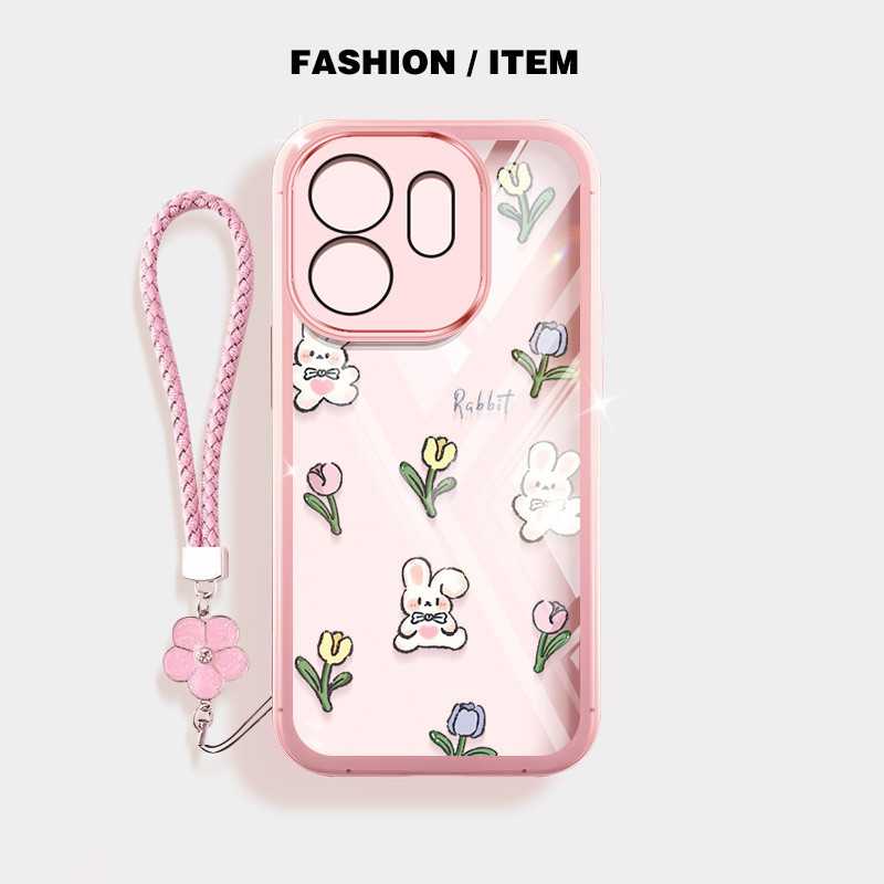 Ốp Điện Thoại YBD Cho Tecno Spark GO 2 POP 10 infinix Smart 10 Plus POP 10 Smart 9 HD X6532 Hot 50i X6531 X6531B X6532C Full Màn Hình Thỏ Nhỏ Hoa Macaron Trong Suốt