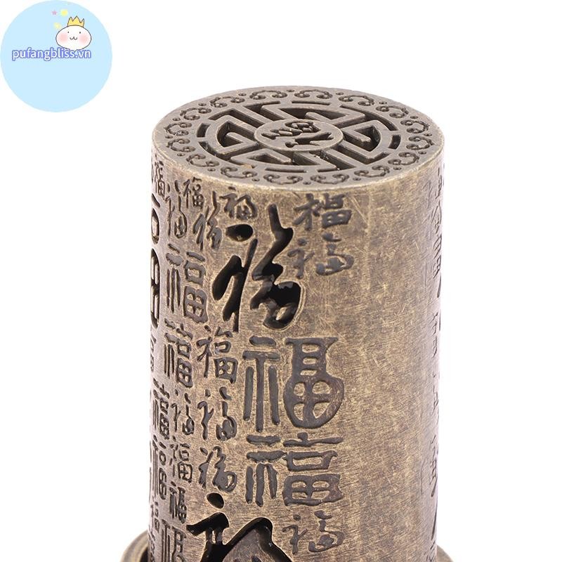 Pufangbliss Hợp Kim Lư Hương Giá Đỡ Vuông Xi Lanh Dọc Lư Hương Trong Nhà Hương Trang Trí Nhà Hương Trung Quốc Lư VN