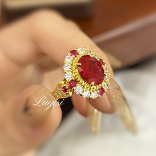 Châu Âu Mỹ ins Phong Cách Mới Kim Cương Hoa Hồng Ruby Phù Hợp Với Nữ