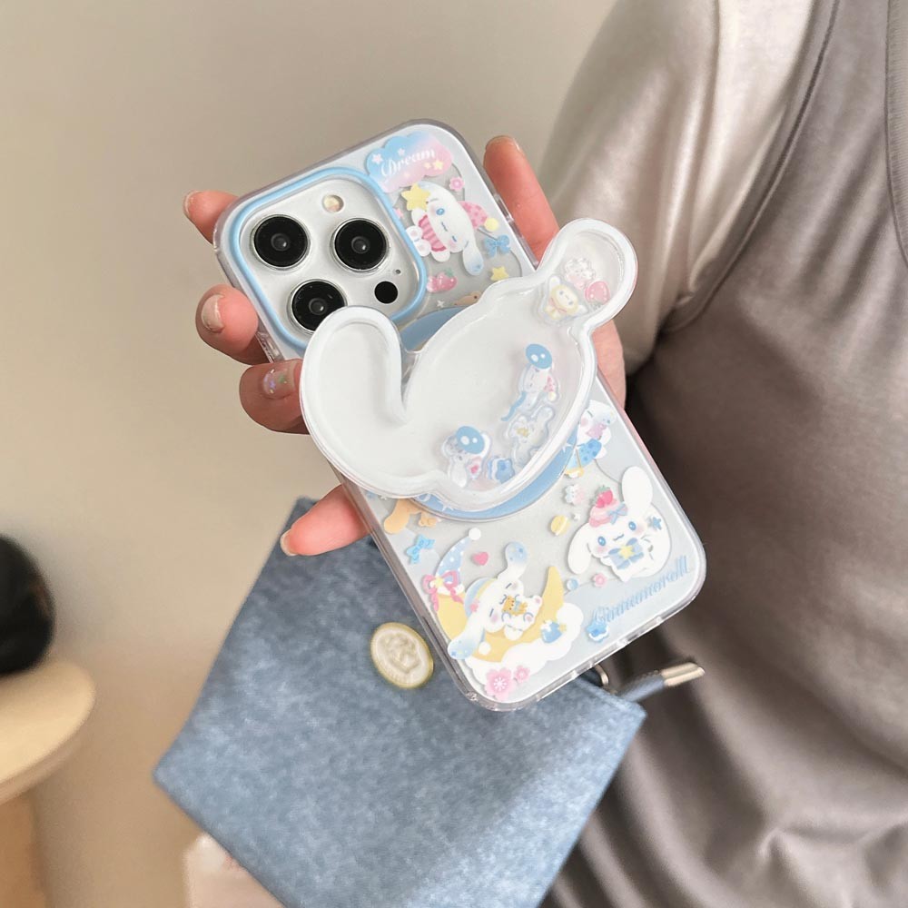 Ốp lưng cứng Tương thích với iPhone 13 13Pro 13ProMax 14 14Pro 14ProMax 15 15Pro 15ProMax 16 16Pro 16ProMax 17 17Pro 17ProMax Ốp nam châm họa tiết Cinnamoroll màu xanh lam