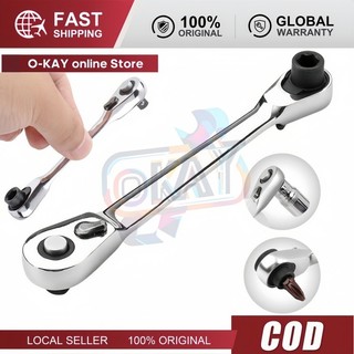 Voktta Chìa Vặn Bánh Cóc 2 Đầu 1/4 Inch Thép Không Gỉ - Cầm Tay Cờ Lê Đảo Chiều Sửa Chữa Đa Năng