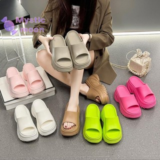[Mystic] Giày nữ đế dày mới mùa hè 2025 Dép đi trong nhà nâng cao chống trượt [Mới]