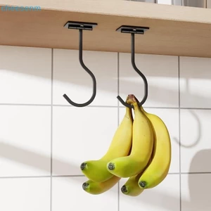 Cheenm 1 Tủ Đen Dưới Móc Chuối Có Thể Cố Định Bằng Ốc Vít Kim Loại Móc Đa Năng Giữ Chuối Tươi Đơn Giản Móc VN