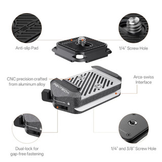 PGYTECH Arca-Type Quick Release Clamp & Plate V2 Set