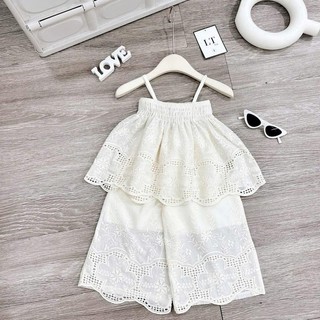 S214-[tomnaukids] Set áo dây phối quần suông ren cho bé gái size từ 8-30Kg
