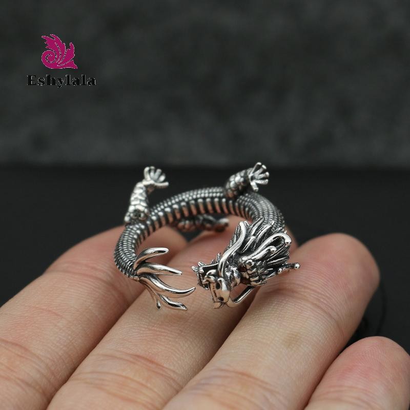 Retro Độc Đoán Phong Cách Dân Tộc Nhẫn Rồng Dành Cho Nam Thoáng Mát Mở Nhẫn Có Thể Điều Chỉnh Punk Vintage Thời Trang Ngón Tay Phụ Kiện Trang Sức [MỚI]