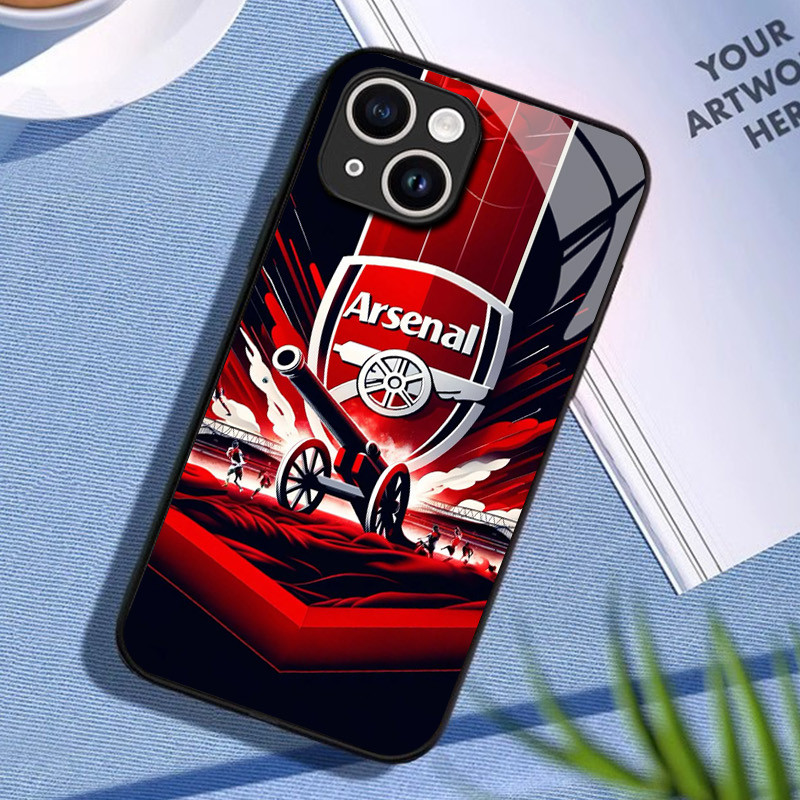 Ốp Điện Thoại Kính Arsenal 03 Cho IPhone 16 15 14 13 12 11 Pro XR XS Max Plus Mini X XR 8 7 6s SE2 / 3