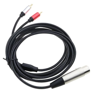 Cáp nam XLRR sang 2RCA đáng tin cậy BTM có dây ngoại thất bện Nylon để giảm mài mòn và xé âm thanh nhạc sĩ Equipme