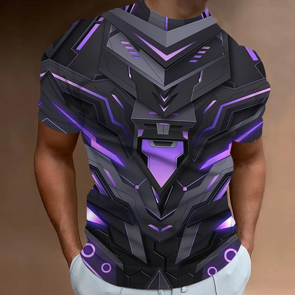 Áo thun in hình Mecha 3D thời trang cho nam, hài hước, phong cách Cyberpunk Harajuku, áo oversized, cổ tròn, tay ngắn, áo mùa hè đường phố
