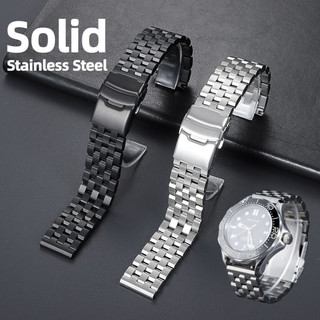 Dây đeo đồng hồ bằng thép không gỉ nguyên khối cao cấp 18mm 20mm 22mm 24mm Dây đeo đồng hồ cho SEIKO 5 Diver Classic 5 hạt Dây đeo cổ tay Chủ tịch Dây đeo đồng hồ có khóa gấp Vòng đeo tay nam nữ