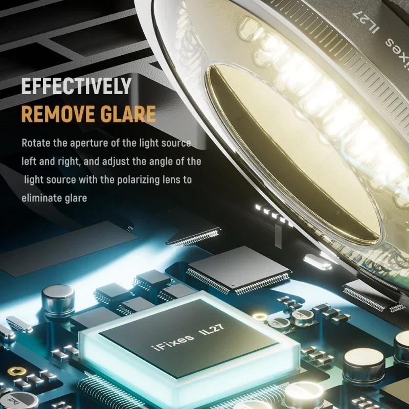 Kính hiển vi iFixes iL27 Phân cực 69-LED Đèn vòng Kính hiển vi chống chói để sửa chữa hàn điện thoại