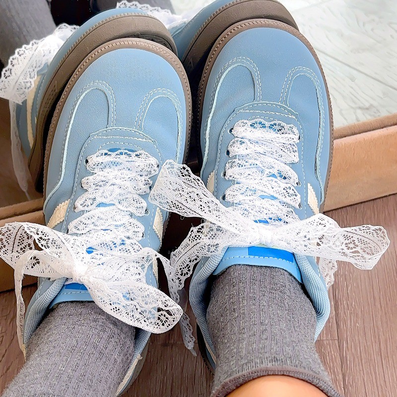 [GuuDuu] Dây giày ren rỗng - Phụ kiện trang trí giày DIY - Dây giày phẳng màu trơn - Đa chức năng, mềm mại, thoải mái - Thời trang, Phong cách INS, Dạo phố