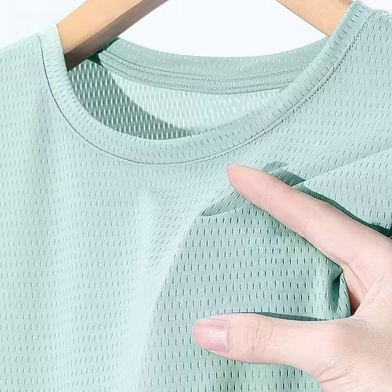 VG Áo thun nam tay ngắn lưới khô nhanh màu xám mùa hè