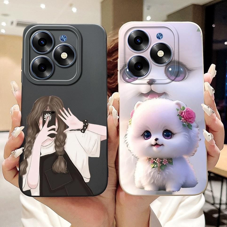 Ốp Cho Infinix Smart 8 X6525 Ốp lưng Smart 8 Plus 8 Pro Smart8 HD X6526 Ốp Lưng Thỏ Wofl Da Báo Hoạt Hình Silicon Mềm