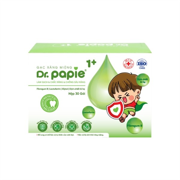 Gạc rơ lưỡi dr.papie 1+ Làm Sạch Răng Lưỡi Nướu, Phòng Chống Sâu Răng Cho Bé Từ 1 Tuổi