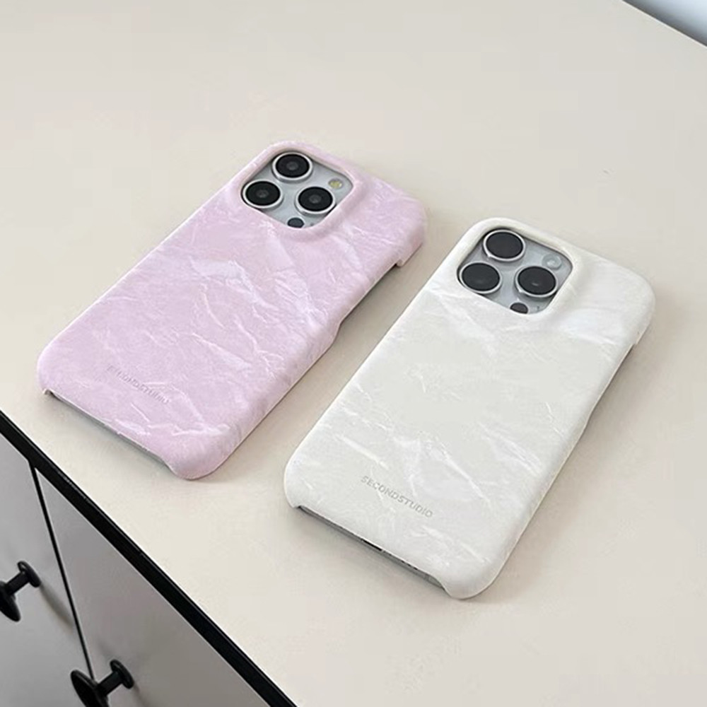Ốp Điện Thoại Nửa Gói Nhung Da Handmade Cho iPhone 17ProMax 16Plus 15 14 13 12ProMax 11 Vỏ Cứng Acrylic