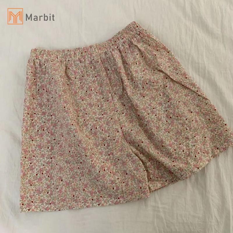 Marbit Hoa Co Giãn Eo Pyjama Vest Có Đệm Ngực Pyjama Quần Nhà Quần Mùa Hè Bộ Dành Cho Nữ Mới
