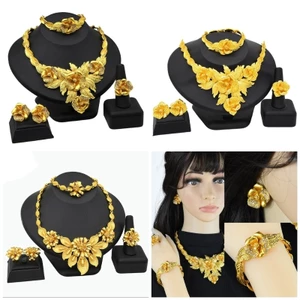 Bộ trang sức hoa đính đá vàng chắc chắn YOI Phụ kiện thời trang di động cho bữa tiệc cô dâu và bữa tối