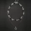 Vòng cổ choker hình ngôi sao thanh lịch KIN với hạt đen Dây da PU có thể điều chỉnh