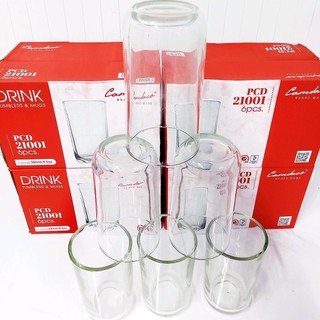 Bộ 6 Ly Thủy Tinh Bầu Cao PCD21001 280ML, Chất Liệu Thủy Tinh Trong Suốt, Thiết Kế Đơn Giản - HHome