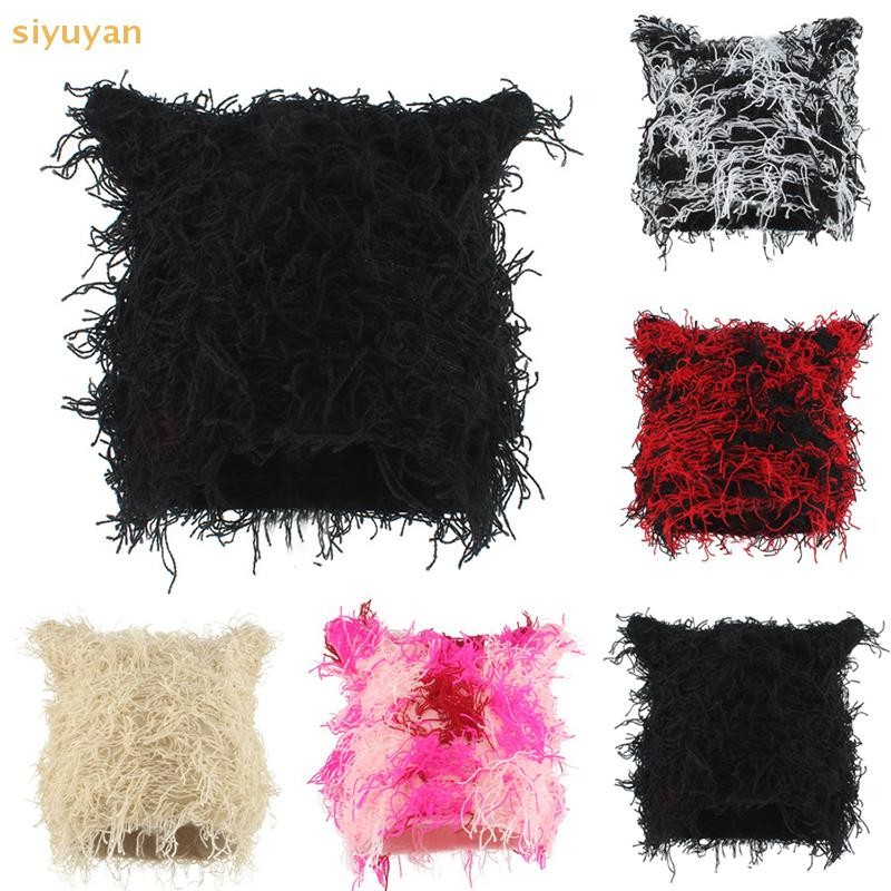 Siyuyan 1 Mũ Dệt Kim Tai Dễ Thương Unisex Thời Trang Đường Phố Punk Hip Hop Mũ Balaclava Beanies Mùa Thu Đông Mũ Dành Cho Nữ VN