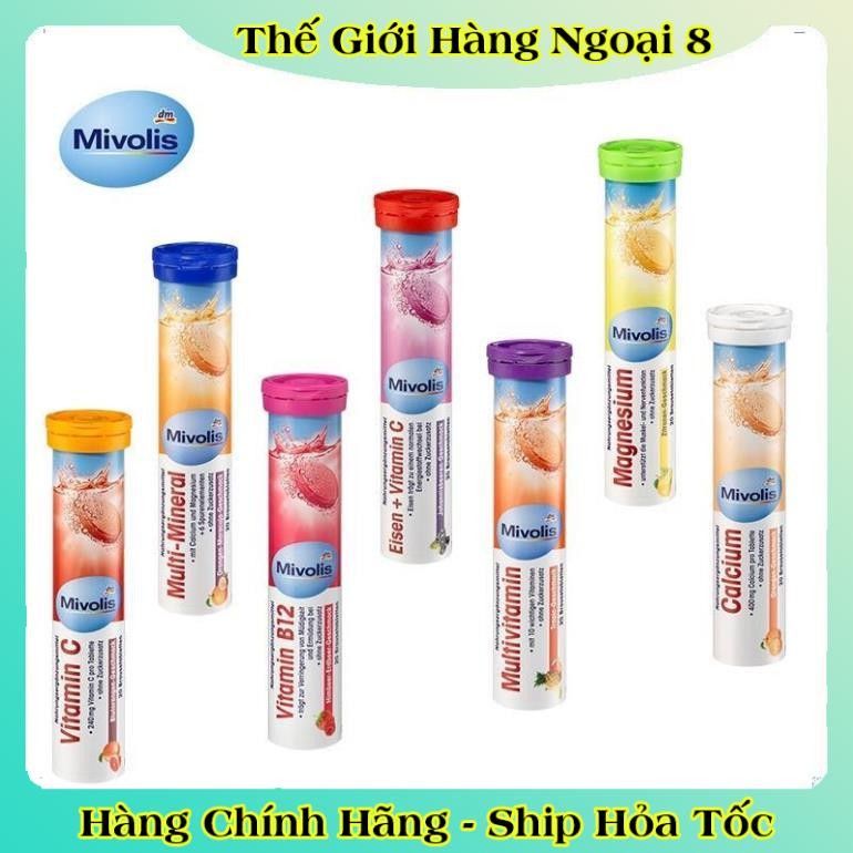 [auth] Viên Sủi Mivolis Vitamin C và các vị khác Hỗ trợ tăng cường hệ miễn dịch 20 Viên của Đức [Đủ Bill] [Hot]