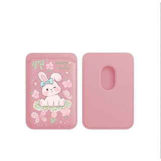 Ví điện thoại họa tiết thỏ hoa hồng Thích hợp cho Iphone 15 16 16promax 14 13 12 Ví đựng thẻ điện thoại