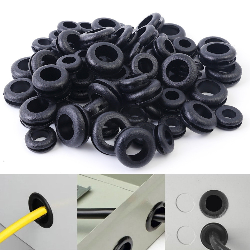 Vòng đệm cao su vòng chữ O 20 / 40 CÁI - Đen 8MM 10MM 12MM 14MM Dây hai mặt Grommet - Gioăng điện - Dụng cụ bảo vệ con dấu cáp