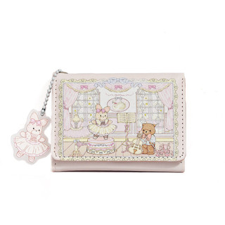 Hoạt Hình Thỏ In Ví Nữ Vuông Dễ Thương Mini Trifold Ví Tiện Lợi