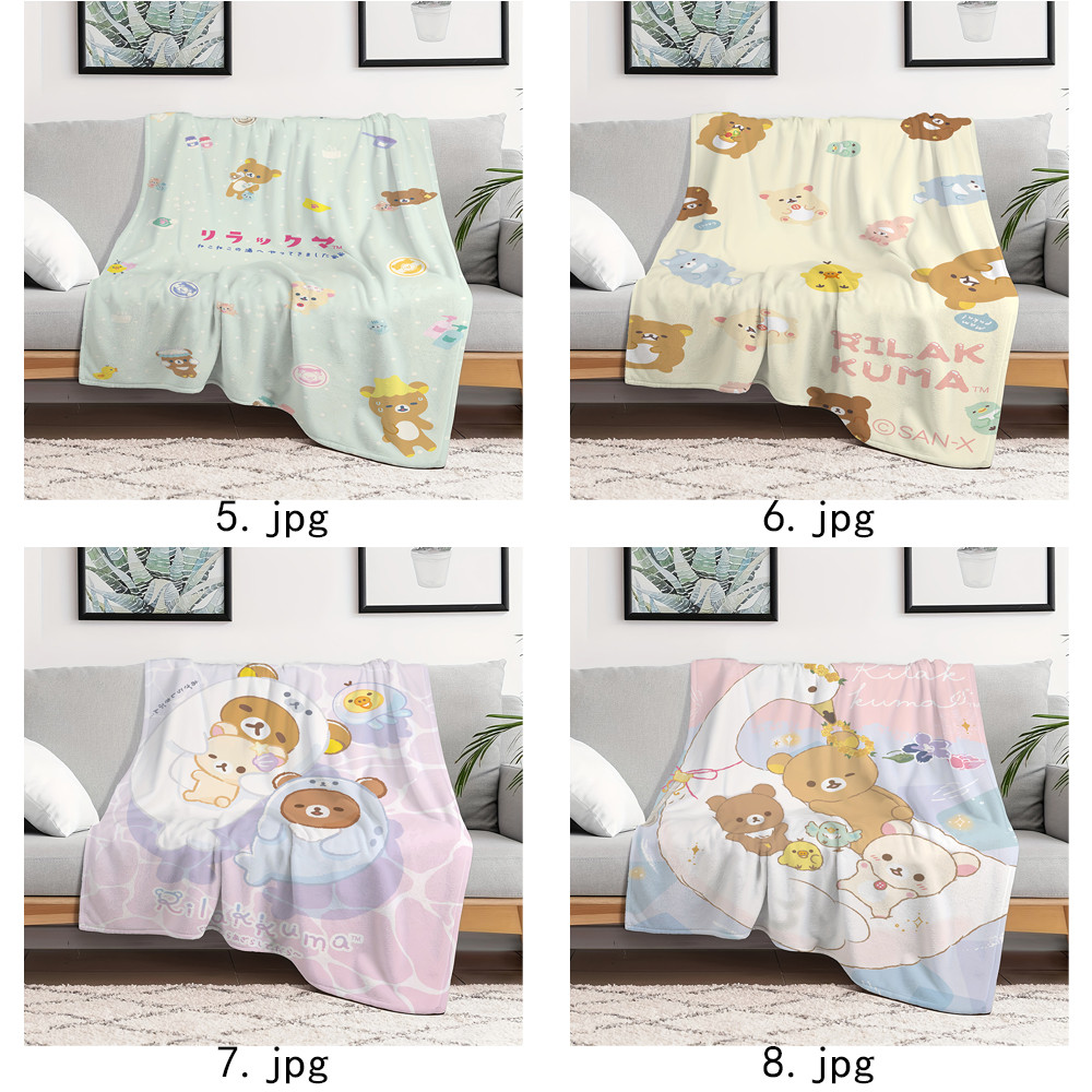 Rilakkuma Flannel Chăn Một Mặt In Flannel Chăn Điều Hòa Không Khí Chăn