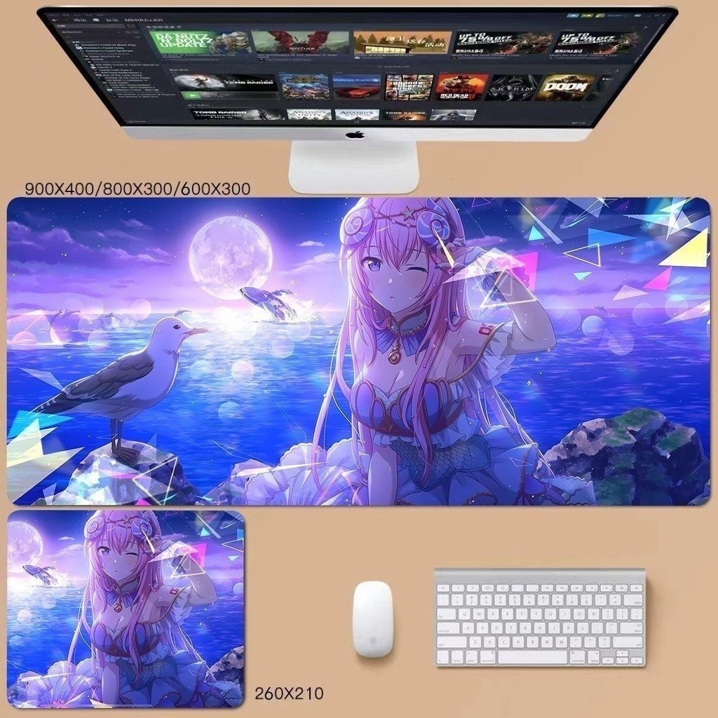 Miếng Lót Chuột Chơi Game Cho Game Thủ PJSK Project Sekai Cực Lớn Dày Bàn Phím Máy Tính Bàn Thảm Bàn Cao Su (FGC)