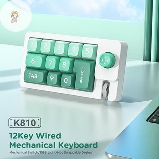 TWE 12 Phím Macro Tùy Chỉnh Có Thể Lập Trình Hoàn Toàn Nóng Hoán Đổi Cơ Khí RGB Ánh Sáng Numpad Chơi Game Cho Win VN