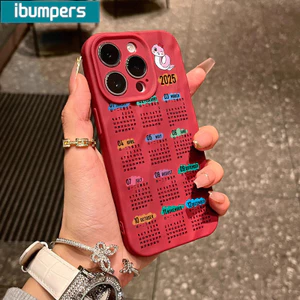 ibumpers Ốp Lưng iPhone Xinh Lịch Năm Mới 2025 Ốp Điện Thoại nhám mờ Silicon Mềm Chống Sốc Chống Bẩn Cho Iphone 16 15 14 12 13 11 Pro Max IP 7 8 Plus X XS XR